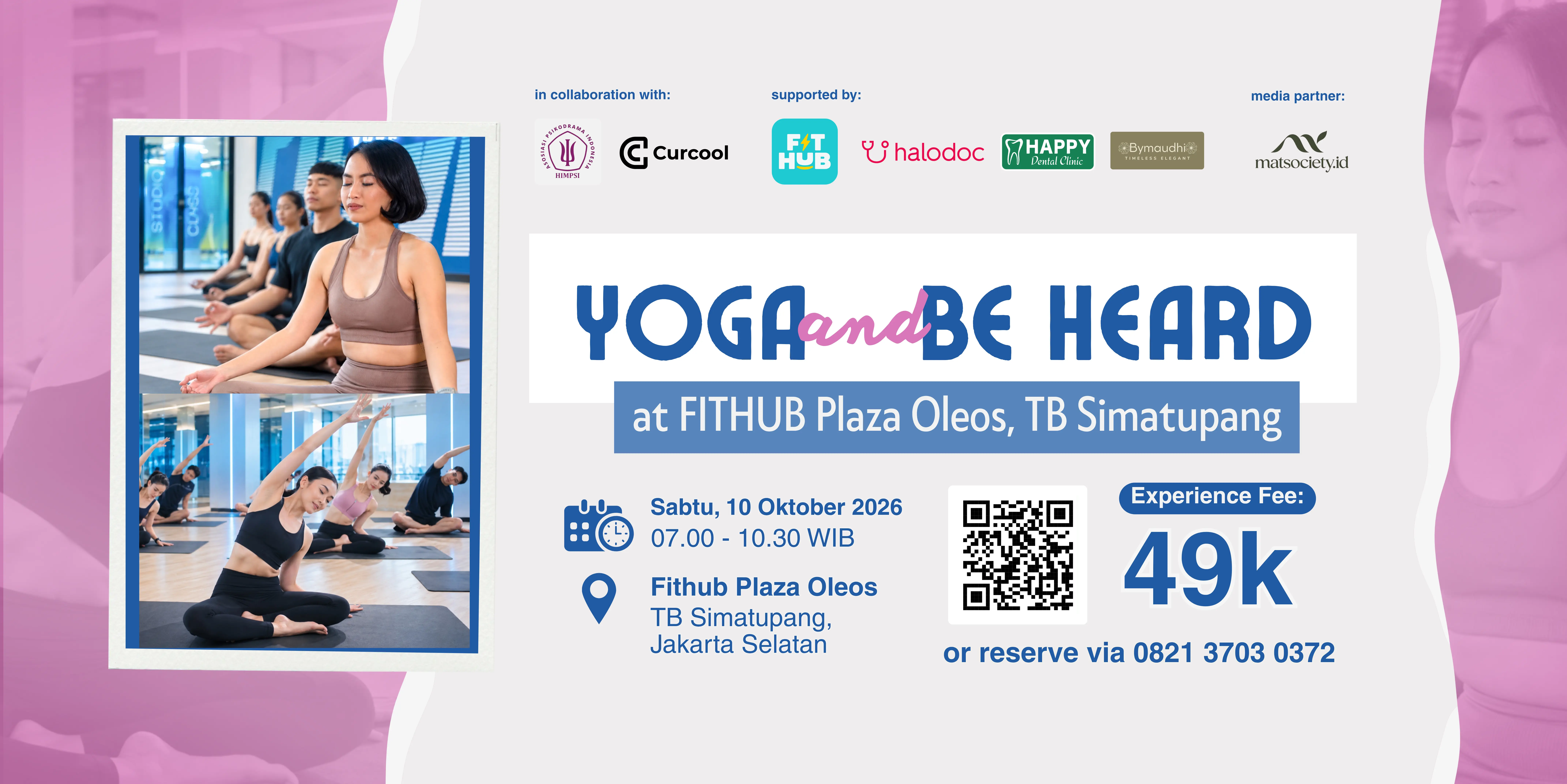 Yoga and Be Heard at FITHUB Plaza Oleos, TB Simatupang